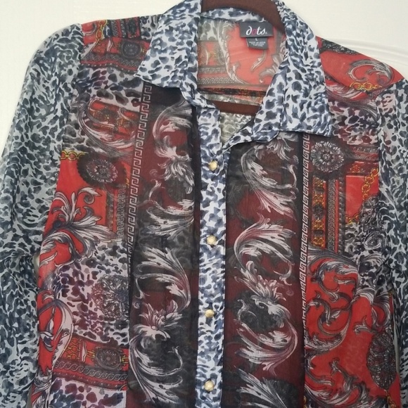 Multi-colored Sheer Shirt - Picture 2 of 2